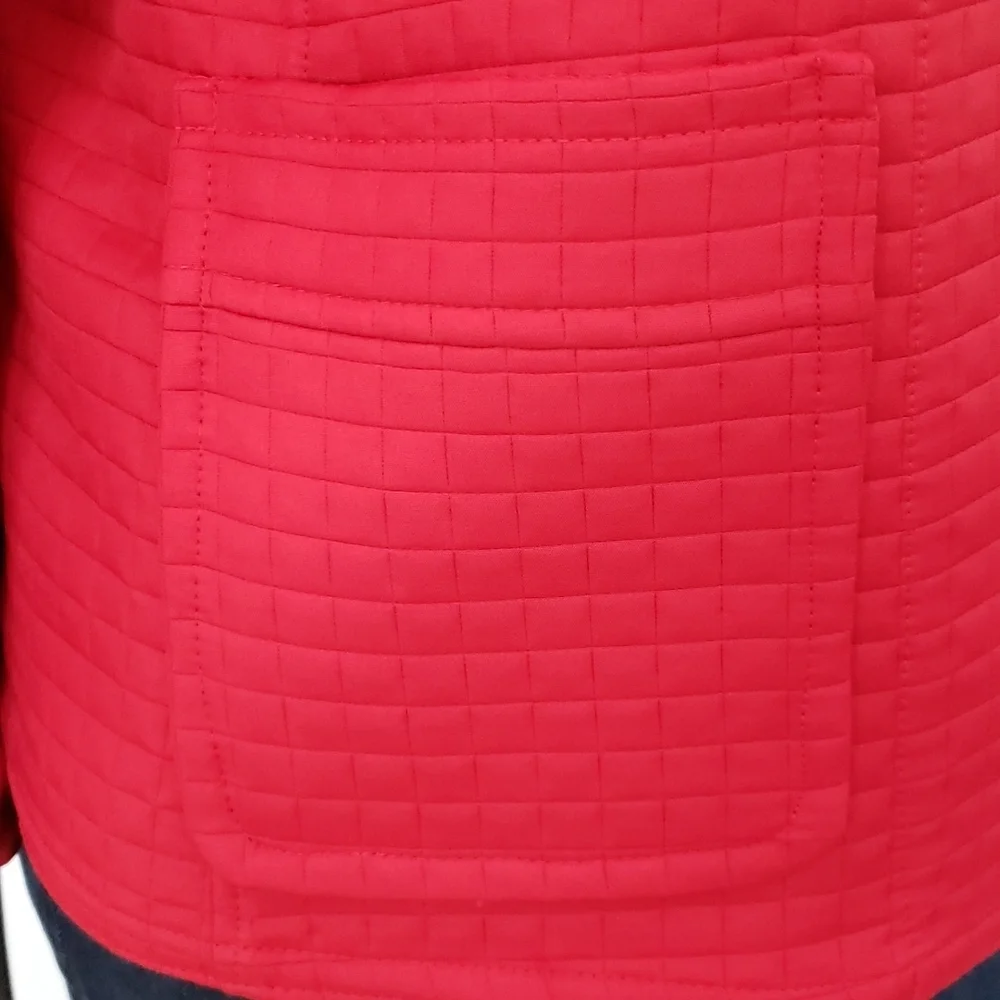 Harve Benard Red Quilted Zip Front Jacket Sz 12 ☆Like New☆‎ - Picture 6 of 8